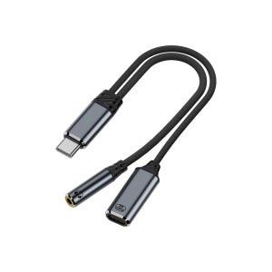 USB C타입 To 3.5 이어폰 고속충전 듀얼 젠더 케이블 100W YT-CST01
