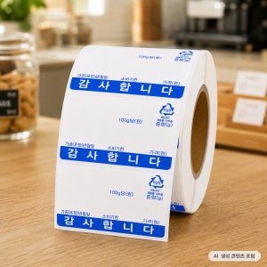 ( 5롤 ) 카스 저울 정육 라벨지 정육점 감열지 바코드 라벨 용지 58x40, 감사/청색, 600매