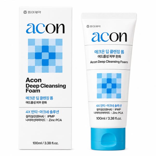 애크온 딥 클렌징 폼 100ml 여드름 폼클렌징 피지 각질 BHA 클렌저, 1개