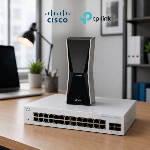 CISCO CBS110-24T-D + 티피링크 Archer BE805 WIFI7 BE19000 트라이밴드 유무선공유기 세트