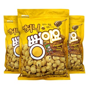 뻥이요 허니 240g 3봉 - 서울식품 달콤한맛 대용량 지퍼백 옛날과자