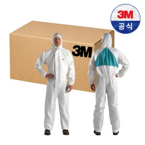 박스구매 DOWN 3M 4520 보호복 방진복 방역복 산업안전 보호복 흰색, XL, 20개