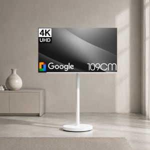 삼탠바이미 셋트 구글모니터 UHD 109cm(43인치)QLED 스마트 TV 국산 이동식스탠드 중소바이미 화이트에디션 고플레이