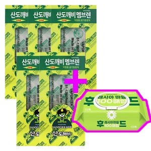 산도깨비 교환용 멤브렌 피톤치드 1입 5개(후레시아마일드 물티슈 덤) 차량방향제 탈취제
