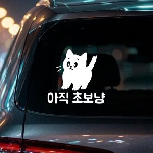 아직 초보냥 초보운전 고양이 캐릭터 안전운전 스티커