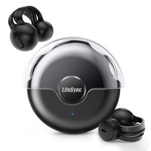 LifeSync 오픈형 블루투스 이어폰 귀걸이형 무선 이어폰 귀 안아픈 운동용 자동페어링 방수