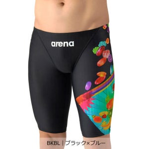 아레나 남성 재팬 아쿠아레이싱 4부 수영복 AS6SRCP4M BKBL