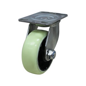 고하중 15cm-6cm (6인치) 회전 상아색 우레탄바퀴 대차 바퀴 구르마 고중량 산업용캐스터 밑판크기114-158 적재하중 450kg