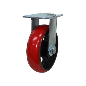 고하중 20cm-6cm (8인치) 고정 우레탄바퀴 대차 바퀴 구르마 고중량 산업용캐스터 밑판크기114-158 적재하중 550kg