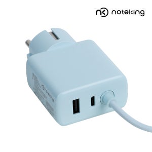 노트킹 노트북 충전기 어댑터 PD PPS C타입 USB-C USB-A 멀티포트 일체형 접지형 전원 65W 하늘색 NK6520-GP2C1A