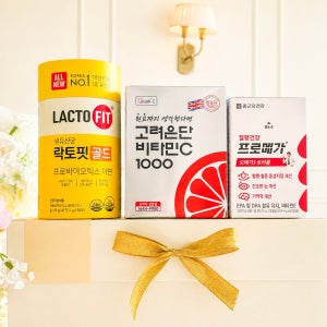 락토핏 유산균 비타민C 프로메가 오메가3 명절 생일 지인 부모님 효도 선물 세트