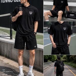 HDDY 화이트 로고 카라티셔츠 남녀공용 빅사이즈