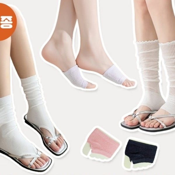 쪼리양말 쪼리삭스 토삭스 무지 니 조리 오픈토 발가락 10종