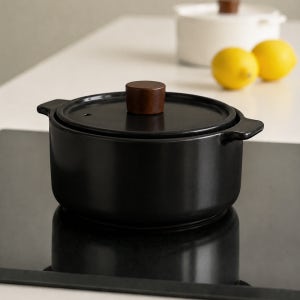 한국도자기 리한 루나스톤 IH 인덕션 세제 흡수 없는 무균열 뚝배기 18cm, 미드나잇블랙