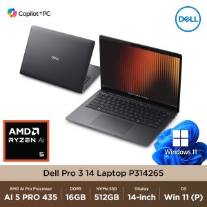 Dell Pro 3 14 P314265 AMD Ryzen AI 5 435 16GB 512GB Win11Pro 14인치 주식용 비즈니스 노트북