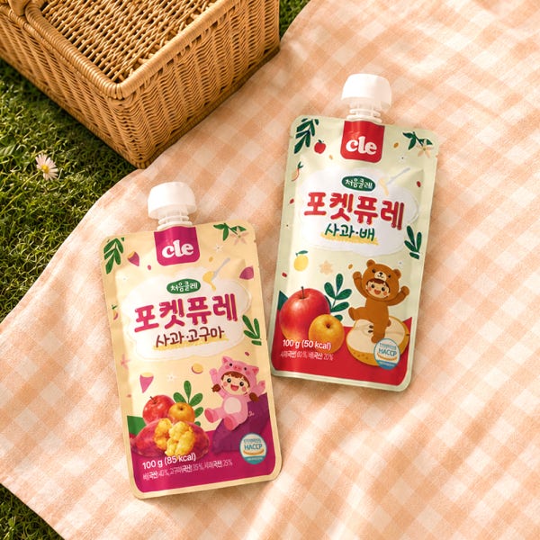 [1BOX 10팩] 푸드케어 클레 포켓퓨레 2종 실온 아기 간식 유아 퓨레 100g