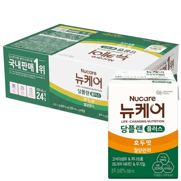 뉴케어 당플랜 플러스 당케어 완전균형 당뇨 환자 영양식 코스트코 호두맛, 200ml 24개