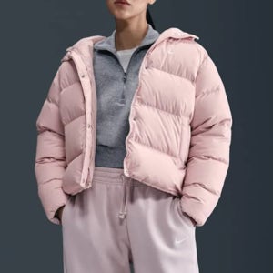 [국내매장판]나이키 스포츠웨어 메트로 써마핏 루즈 핏 후드 패딩 재킷 IH0728-667 여성 숏패딩 핑크