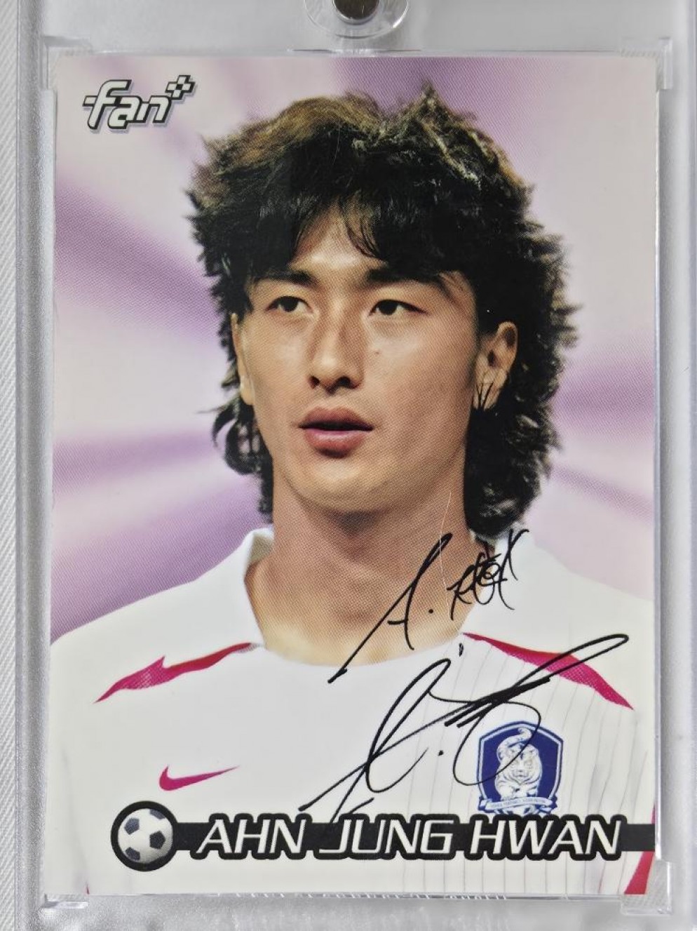2002 FAN PLUS 팬 플러스 안정환 인쇄 싸인 오토 한일 월드컵 대한민국 국가대표 축구 스포츠 포토 카드 MT