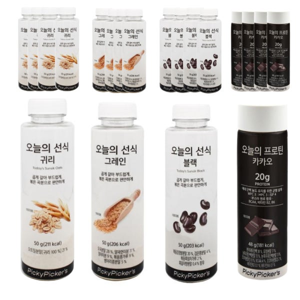 피키피커스 오늘의선식 귀리 블랙 그레인 카카오 4종 5개씩 20개입 오늘의프로틴