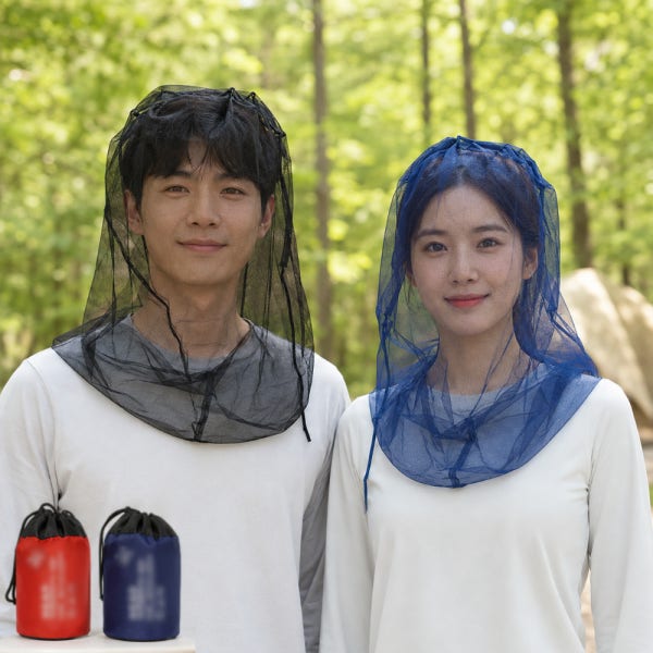 1+1 얼굴방충망 얼굴모기장 보관가방포함 그물망 모자 머리 등산