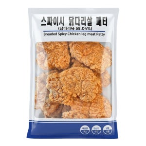 프라이픽 스파이시 통 닭다리살 치킨 패티 1kg, 8개