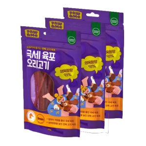 포앤미 강아지 간식 극세 국내산 펫육포 오리고기, 20g, 3개
