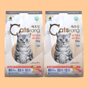 (간식캔증정+)캐츠랑 고양이 사료 비타플러스, 5kg, 2개