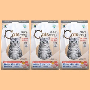 (간식캔증정+)캐츠랑 고양이 사료 비타플러스, 5kg, 3개
