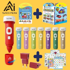 세이펜 세이톡 32G 5세대 AI 음성 인식 발음 세이펜 Say Talk STK-4500W+내친구빠방이+내친구빠방이탈것동화+전용충전기+브로마이드5종