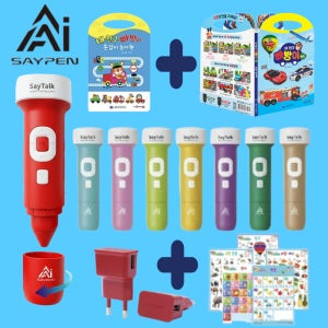 세이펜 세이톡 32G 5세대 AI 음성 인식 발음 세이펜 Say Talk STK-4500W+내친구빠방이+내친구빠방이탈것동화+전용충전기+브로마이드5종