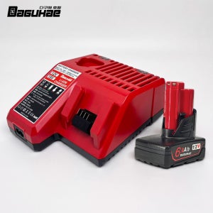 [호환] 밀워키 M12 12V 6.0Ah 배터리 M12 M18 듀얼 12V 18V 멀티 급속 충전기 세트