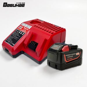 [호환] 밀워키 M18 18V 10.2Ah 배터리 M12 M18 듀얼 12V 18V 멀티 급속 충전기 세트