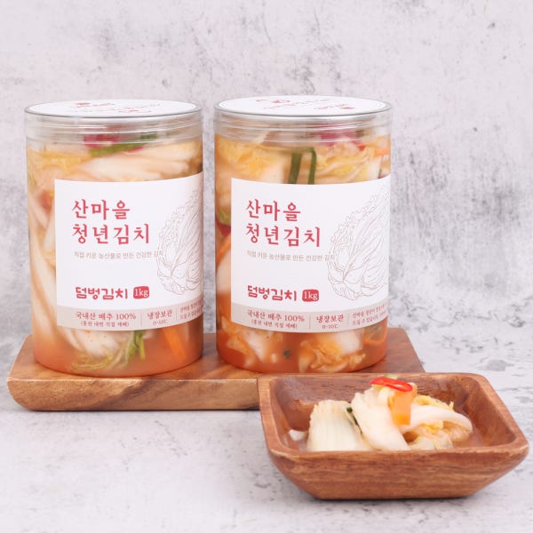 산마을청년 이북식 덤벙김치 국내산 배추 별미김치