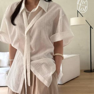 (당일) [bronze] 브론즈 스컬 루즈핏 타이 반팔 셔츠 (2color)