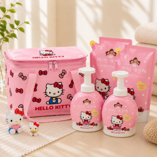 아이깨끗해 헬로키티 보냉백세트 490mlx2 450mlx2 화이트릴리