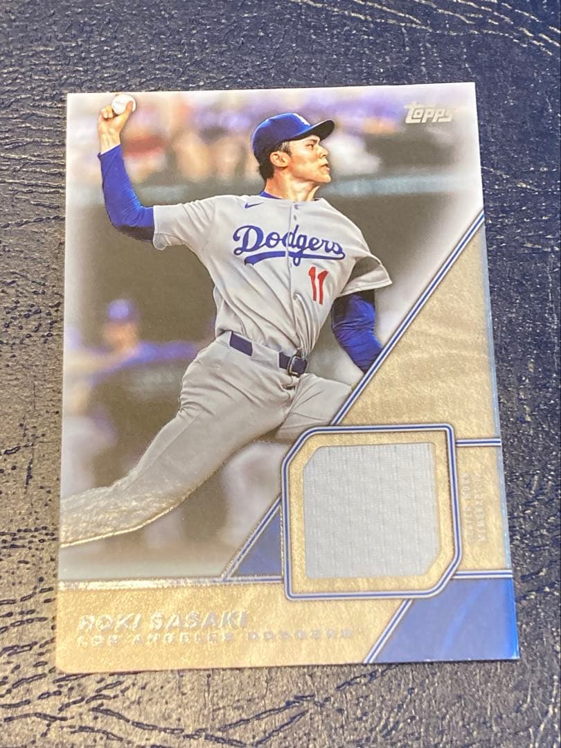 사사키 로키 로스 앤젤레스 다저스 Topps 레릭 저지 카드