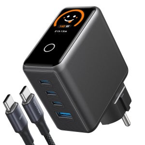 벤션 DASH Pro 140W GaN 디스플레이 PD PPS 고속충전기 그레이