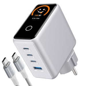 벤션 DASH Pro 140W GaN 디스플레이 PD PPS 고속충전기 실버