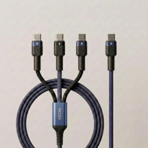 3in1 멀티 고속충전 케이블 USB C타입 충전선 60W 데이터 전송 패브릭케이블 CCC