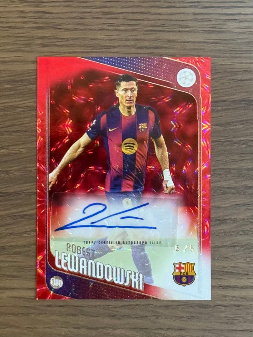 Robert Lewandowski 친필 사인 카드 5 시리얼
