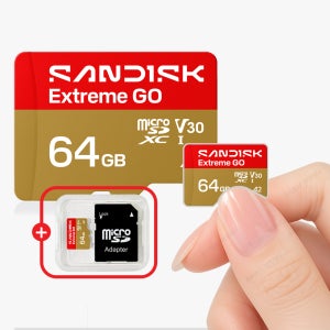 샌디스크 마이크로 SD카드 QXGNPID 64기가 64GB 닌텐도 블랙박스 액션캠 외장메모리 + 메모리케이스