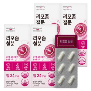 일동 리포좀 철분제 미니 임산부 영양제 여성 남성 리포퍼 30캡슐, 4개