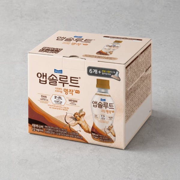 [앱솔루트] 명작 액상분유 1단계 (200mL X 6개) (0-12개월)