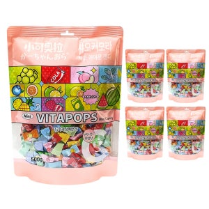 샤오커오라 캔디 베트남 사탕 무설탕 알사탕 개별포장 간식 비타민C 500g, 5개