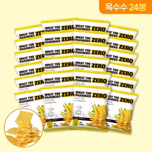 왓더파머스 제로 필수 건강간식 무설탕 열풍에 구운 저당 옥수수 콘칩 옥수수칩, 25g, 24개