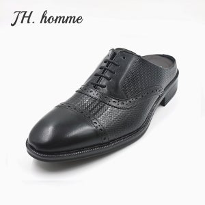 JH HOMME 소가죽 남성 정장 블로퍼 남자 뮬 슬리퍼 IT0227BK