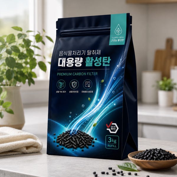 음식물처리기 필터 활성탄 리필용 대용량 3kg 고품질 악취제거 제로텍