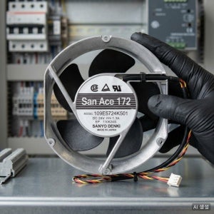 SANYO DENKI 109E5724K501 케이스쿨러 172X51mm 듀얼 볼 베어링 DC24V 1.3A 냉각 팬