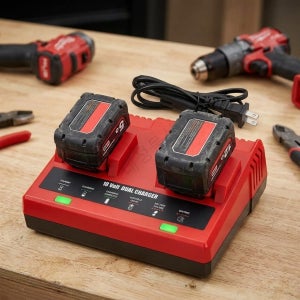 Milwaukee M18 48-59-1802 호환 듀얼 포트 급속 충전기